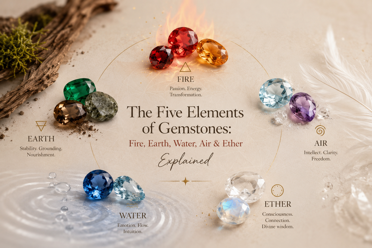 The Five Elements of Gemstones: Fire, Earth, Water, Air & Ether Explained