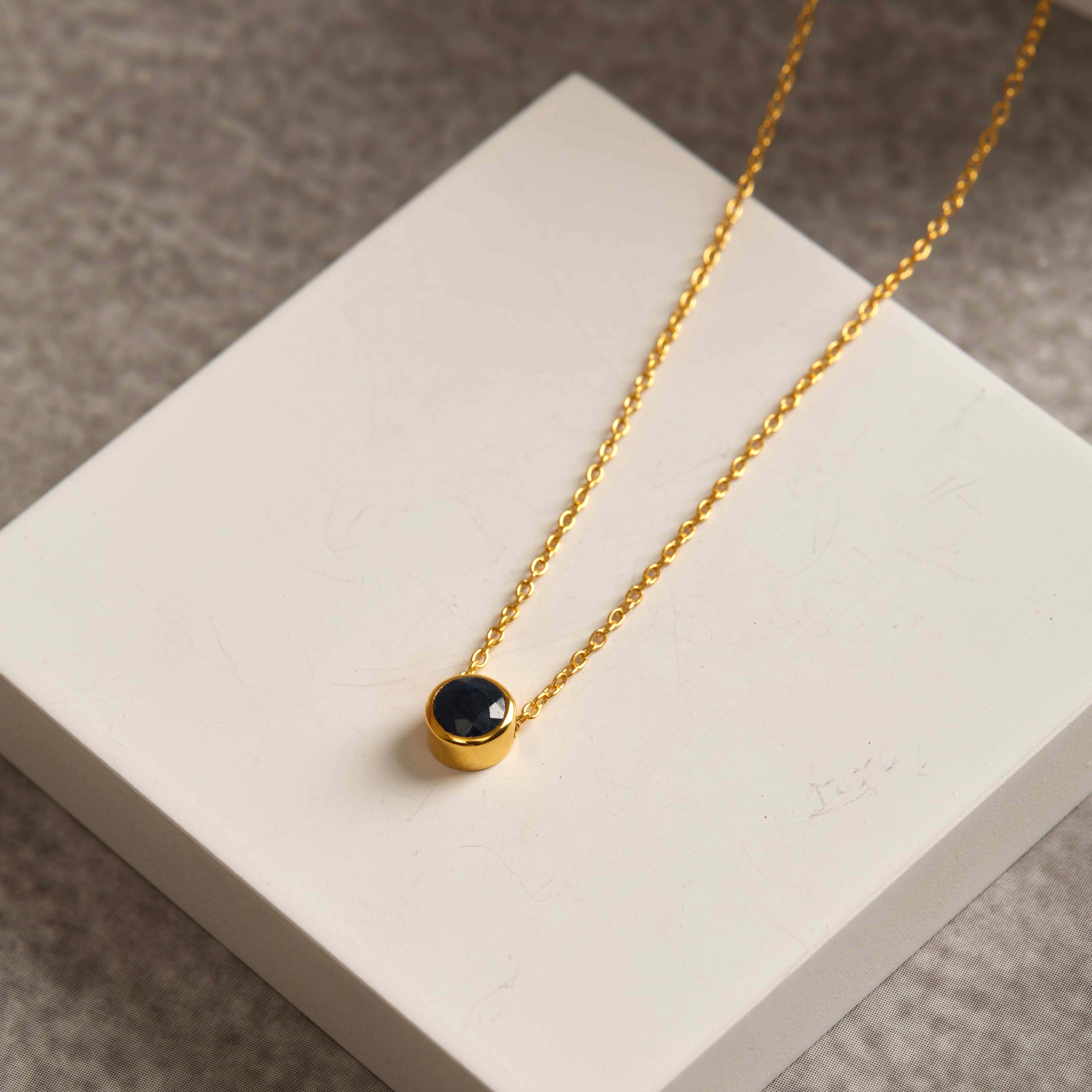 Clear Sky Verse — Blue Sapphire Necklace